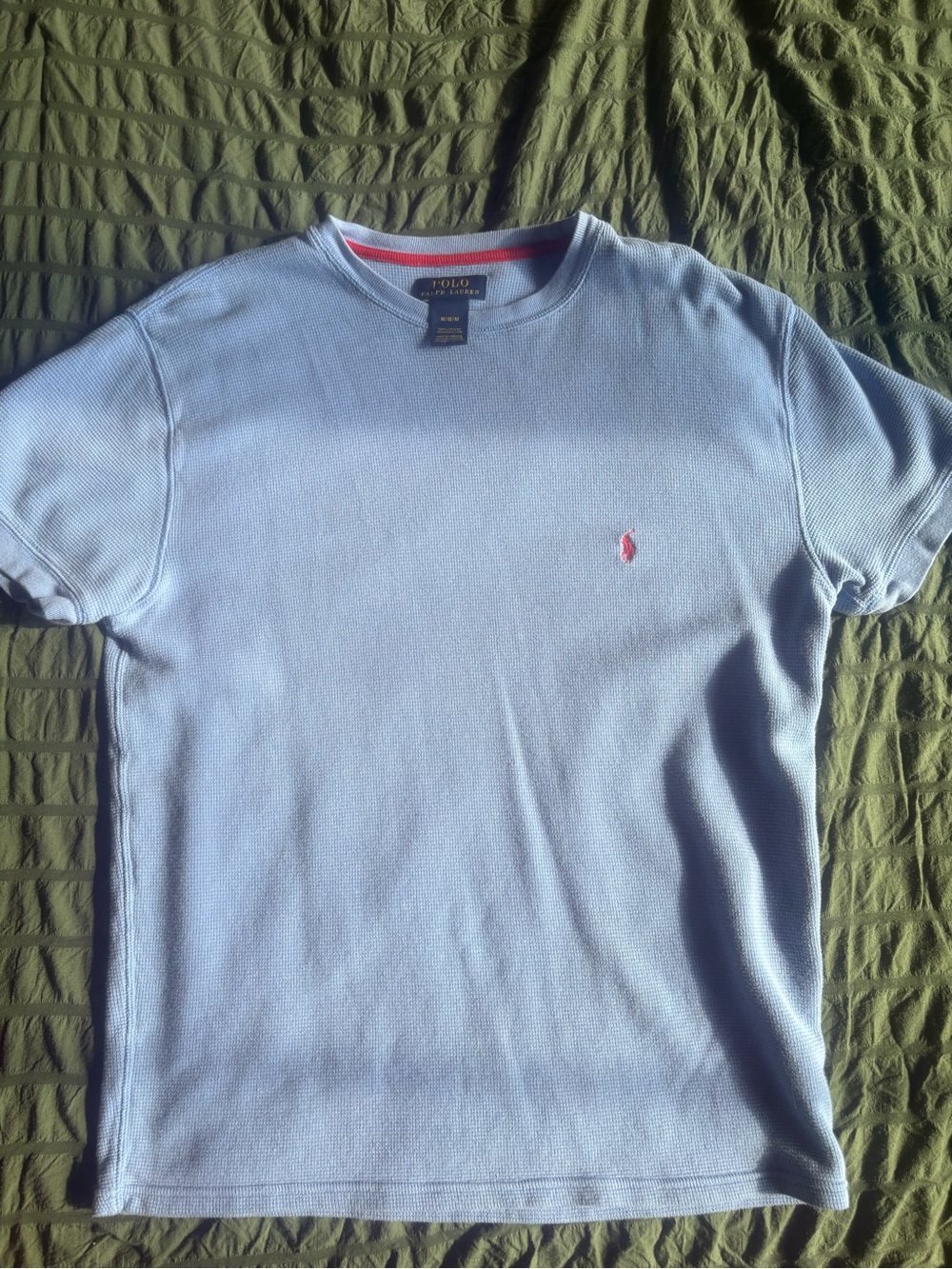 Polo by Ralph Lauren Light Blue Crewneck Tee with Pink Pony